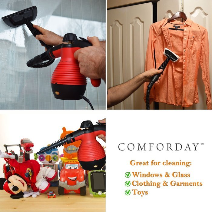 New Version Spill-Proof Multi-Purpose Handheld Steam Cleaner with Safety Lock steamer for stain removal, curtains... N4