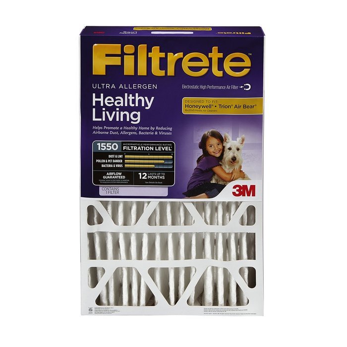 Filtrete Healthy Living Ultra Allergen Filter, MPR 1500, 20-Inch x 25-Inch x 5-Inch (4-7/8-Inch Depth)