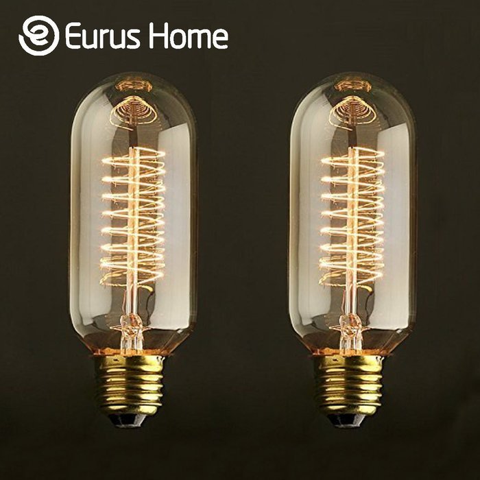 Eurus Vintage Antique Spiral Filament Bulb 40w, Edison Style T14 (1 Pack) N2