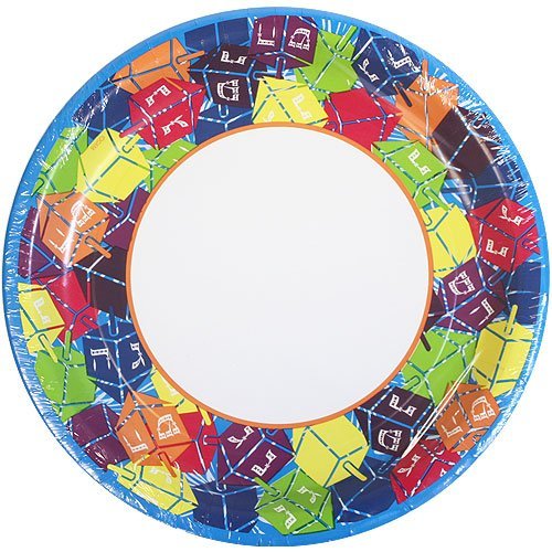 Hanna K. Signature Collection 20 Count Dreidel Round Paper Plates, 10-Inch N2