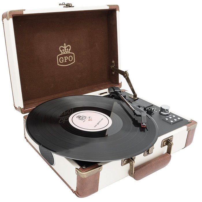 GPO Ambassador Bluetooth Turntable with Rechargeable Battery, 3-Speed, Built-In Stereo Speakers and USB Stick... N15