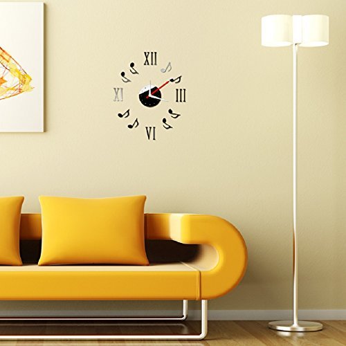 Tonsee Vivid DIY Note Music Notation Clock(Black)