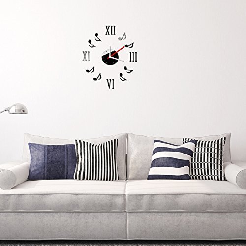 Tonsee Vivid DIY Note Music Notation Clock(Black) N2