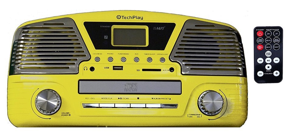 TechPlay ODC35 TR, 3 Spead turntable, programmable MP3 CD player, USB/SD, radio & remote control N10