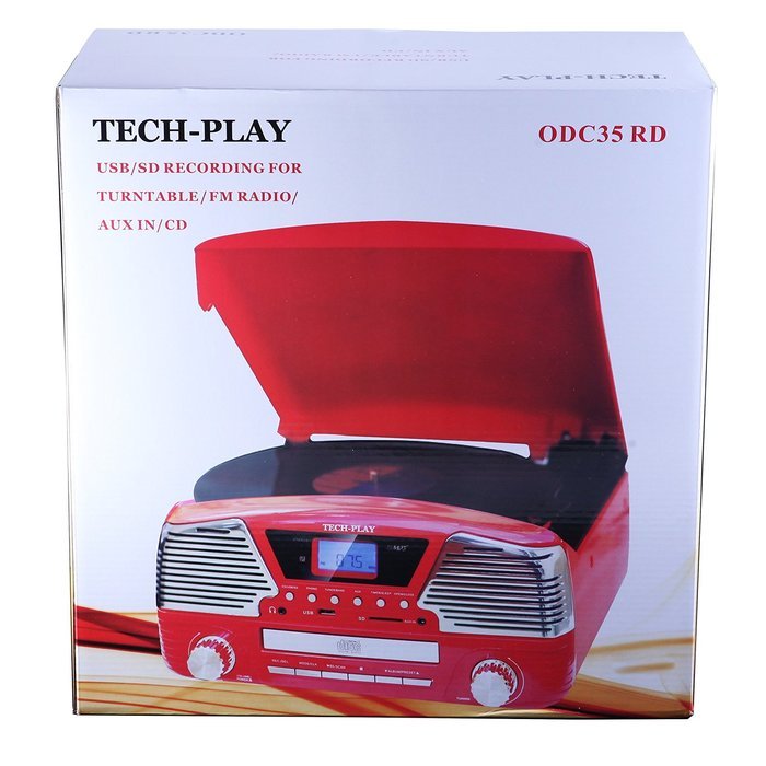 TechPlay ODC35 TR, 3 Spead turntable, programmable MP3 CD player, USB/SD, radio & remote control N11
