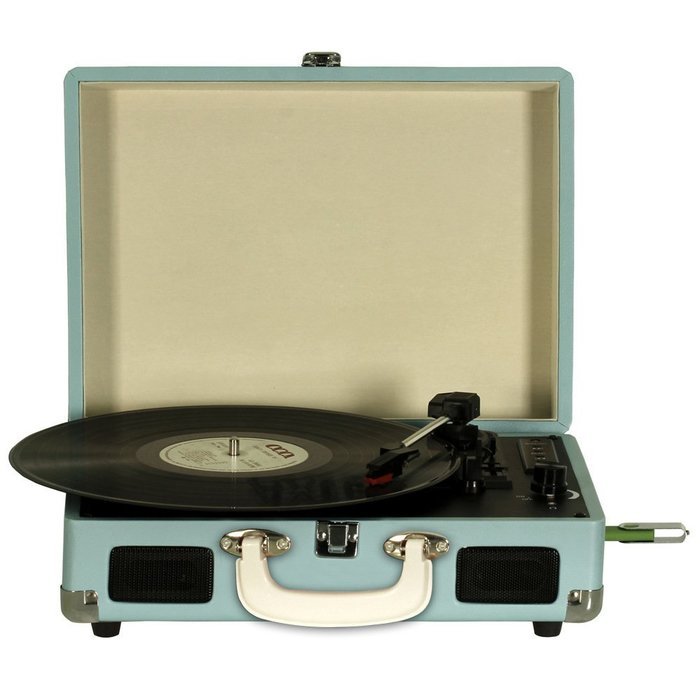 Timestorm XR-636BP Belt-Drive 3-Speed Portable Stereo Bluetooth Turntable(Tupquoise) N3