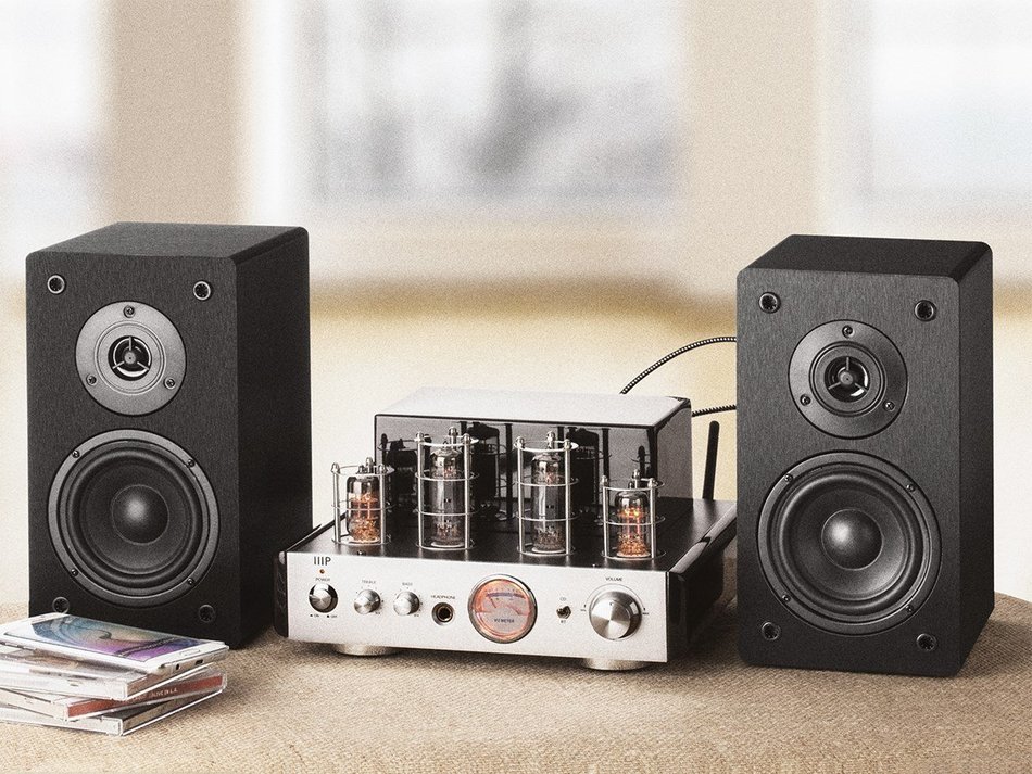 Monoprice 113807 Stereo Tube Amp System with Bluetooth & Speakers N4
