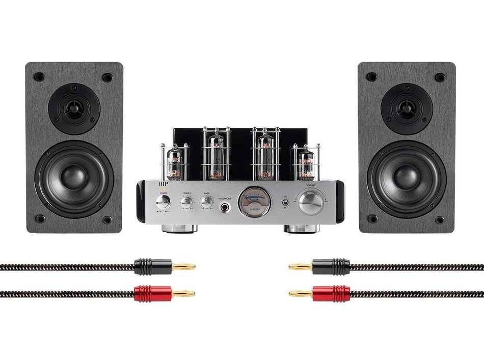 Monoprice 113807 Stereo Tube Amp System with Bluetooth & Speakers N5