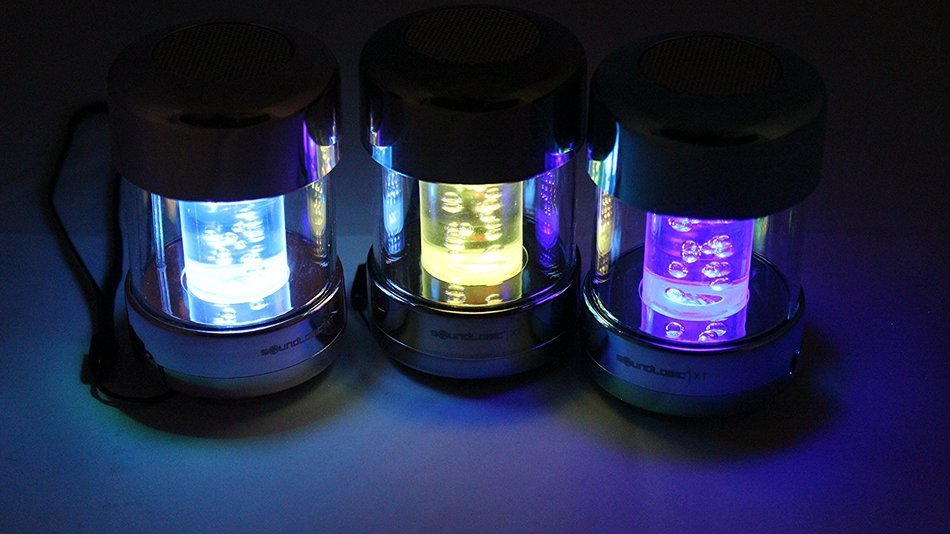 SoundLogic LED Speaker with Color-Morphing Light-Up Bubbles - Retail Packaging - Gun Metal