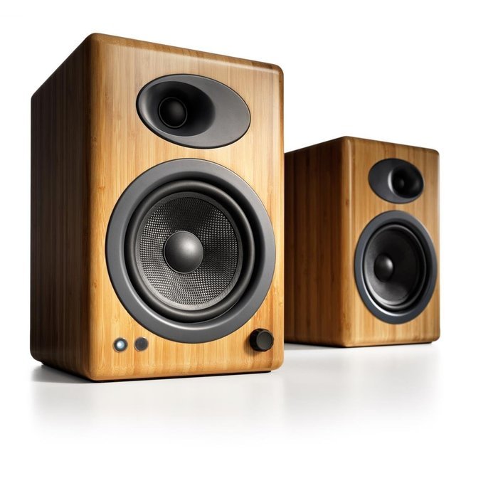 Music Hall USB-1 Turntable Package With Pair of Audioengine A5+ Bookshelf Speakers (Bamboo) N4