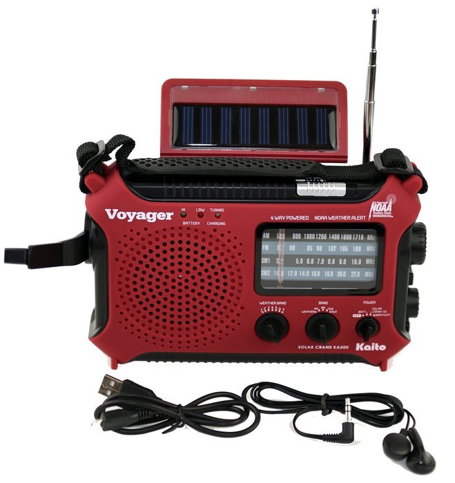 Kaito KA500BU 5-Way Powered Emergency AM/FM/SW Weather Alert Radio, Blue N7