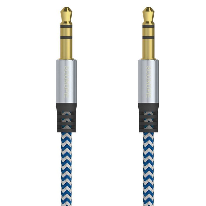 SoundPie 3.5mm Nylon Braid Contrast Color ShoeLace Auxiliary Audio Cable (5ft / 1.5m) AUX Cable for Headphones... N21