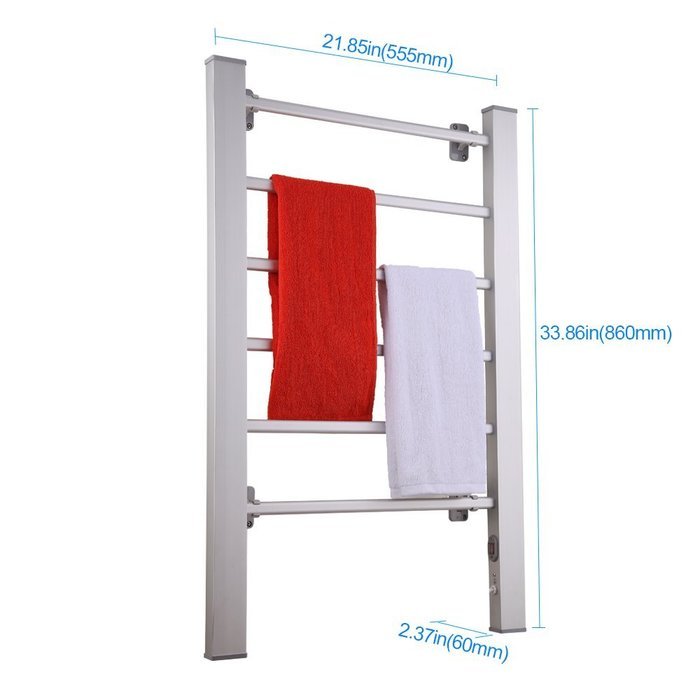Sharndy ETW78 Free-Standing Electric Towel Warmers, 895 x 555 x 355mm, Silver Grey N3