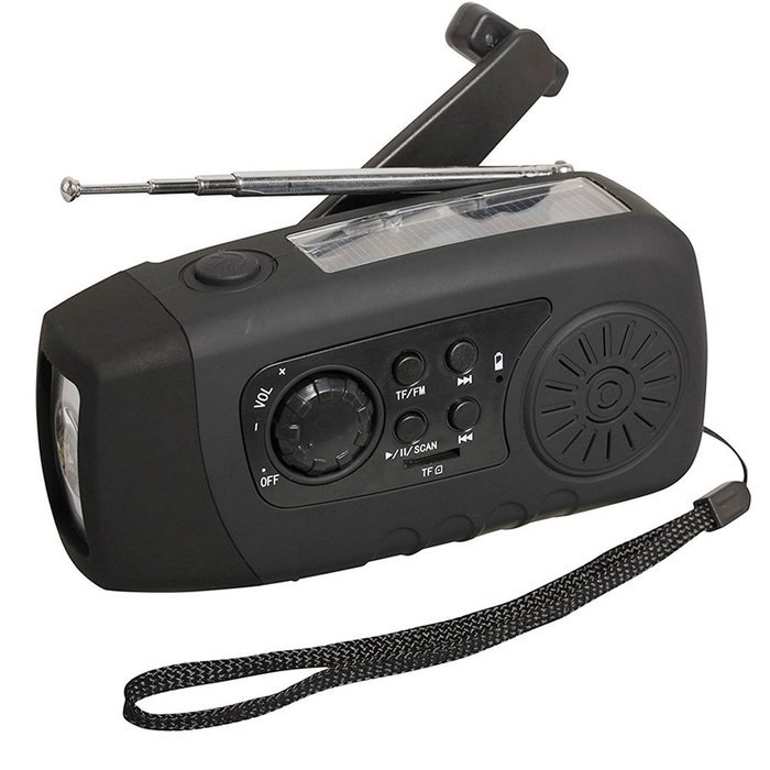 iMinker Portable Emergency Solar Hand Crank Self Powered FM Radio with [2000mAh] USB Power Bank, LED Flashlight... N5