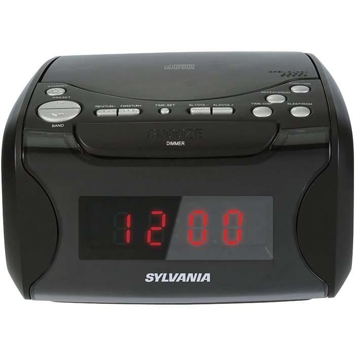 Sylvania Alarm Clock Radio with CD Player and USB Charging N2