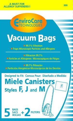 Miele Type F, J M (FJM) HEPA Cloth Vacuum Cleaner Dustbags 10 Bags 4 Filters by EnviroCare