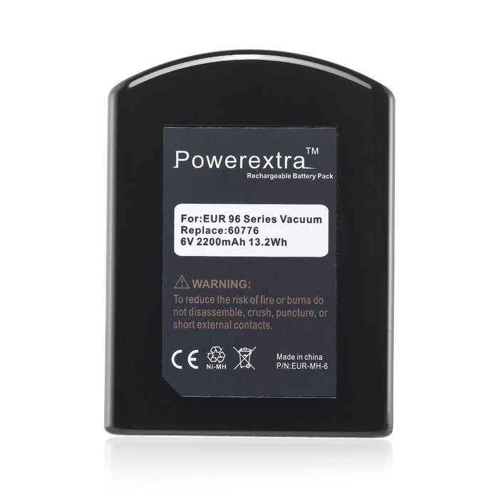 Powerextra Eureka 96 Series Replacement Battery 6V 2200mAh for Eureka 60776/68112/39150 Eureka 96 Series Vacuum N4