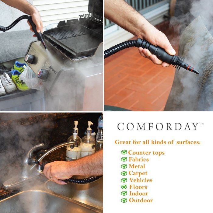 Handheld Multi-Purpose Pressurized Steam Cleaner with Safety Lock and Sanitizing System with FREE Attachments.... N6
