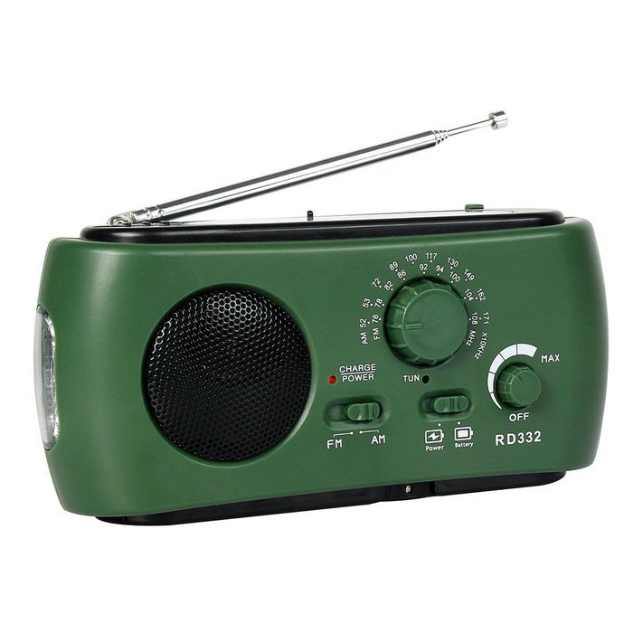 TIVDIO RD-323 Emergency Radio with AM FM Solar Hand Crank Dynamo Self Powered LED Flashlight Smart Phone Charger... N7