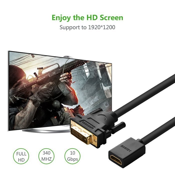 Dvi To Hdmi Adapter Cable Ugreen Hdmi Female To Dvi D Male Video Cable Hdmi To Dvi