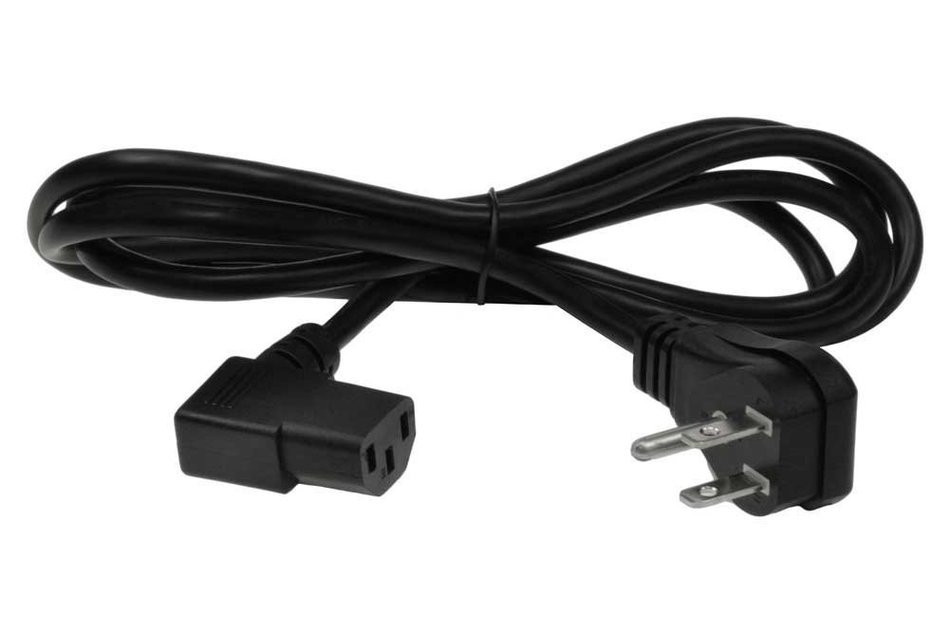 SF Cable, US Universal Right Angle Both Side Power Cord, IEC320 C13 to NEMA 5-15P (6 Feet) N2