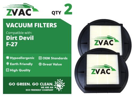 4 Dirt Devil F-27 Replacement HEPA Filter with Foam Filter; Replaces Dirt Devil Vacuum Part # F27 1LY2108000 /...