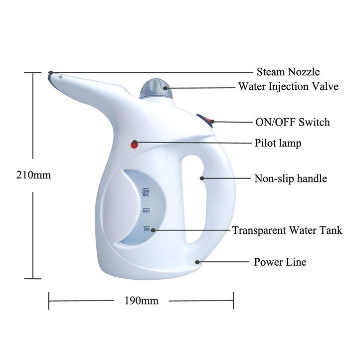 Portable Garment Steamer, Mini Handheld Textile and Fabric Steamer Handy Vapor Steamer Compact Travel Fast Heat-up... N9
