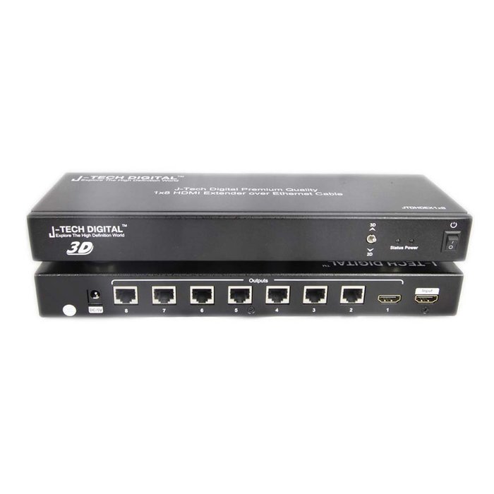 J-Tech Digital(Receiver Only) Hdmi Extender Over Tcp/ip Ethernet/over Single Cat5e/cat6 Cable 1080p with IR Remote... N7