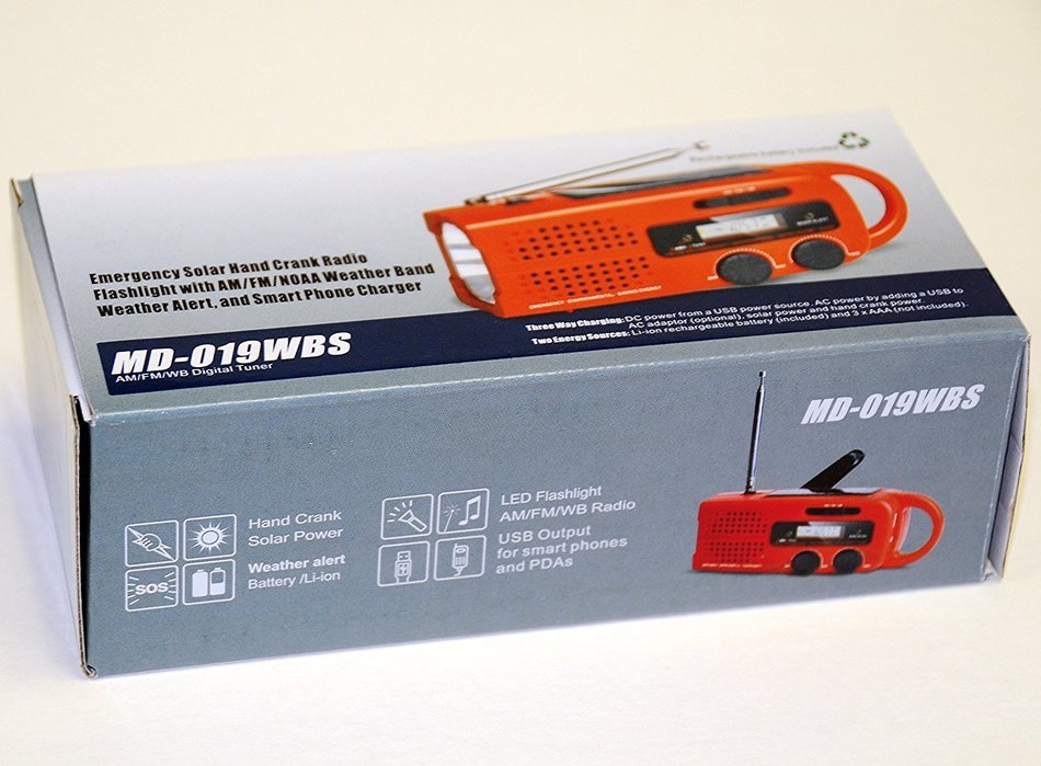 topAlert MD-019 Emergency Solar Hand Crank Weather Alert Radio N8