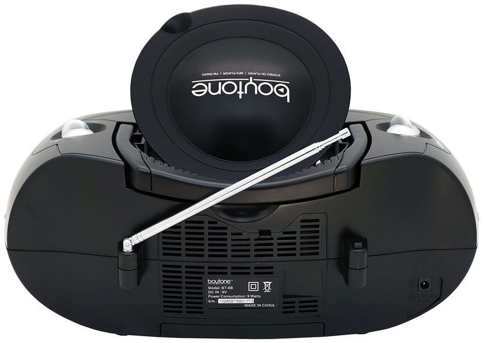 Boytone BT-6B CD Boombox Black Edition Portable Music System with CD Player & USB/SD/MMC Slot, Digital FM Radio... N6
