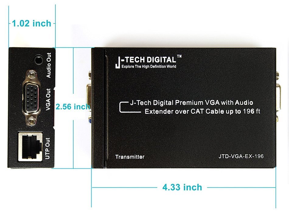 J-Tech Digital(Receiver Only) Hdmi Extender Over Tcp/ip Ethernet/over Single Cat5e/cat6 Cable 1080p with IR Remote... N13