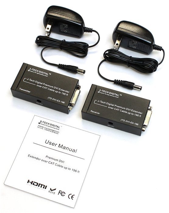J-Tech Digital(Receiver Only) Hdmi Extender Over Tcp/ip Ethernet/over Single Cat5e/cat6 Cable 1080p with IR Remote... N18