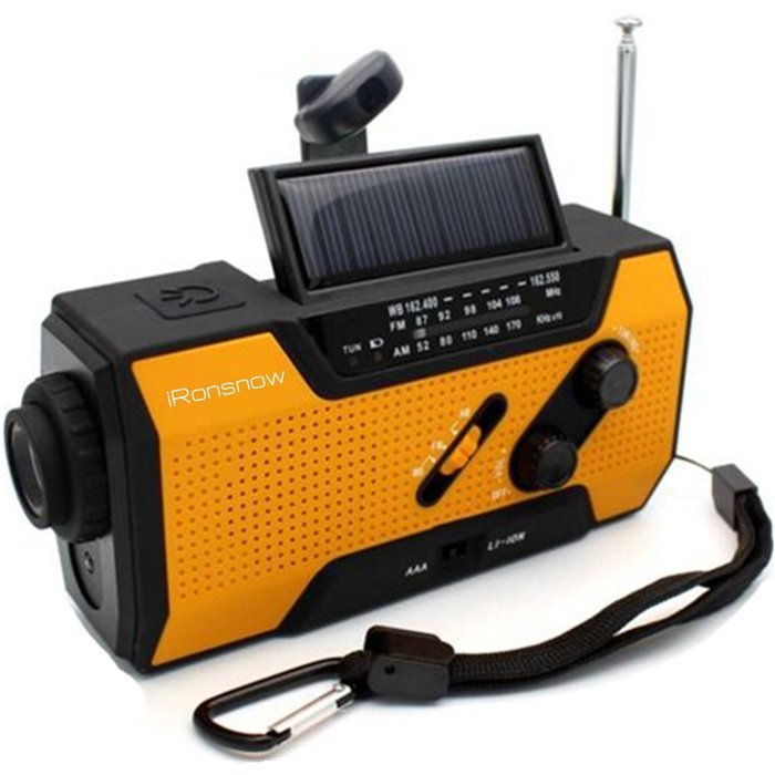 iRonsnow IS-090 Solar Hand Crank AM/FM/NOAA/WB Weather Radio, Self-Powered Dynamo 2000mAh Emergency Power Bank... N15