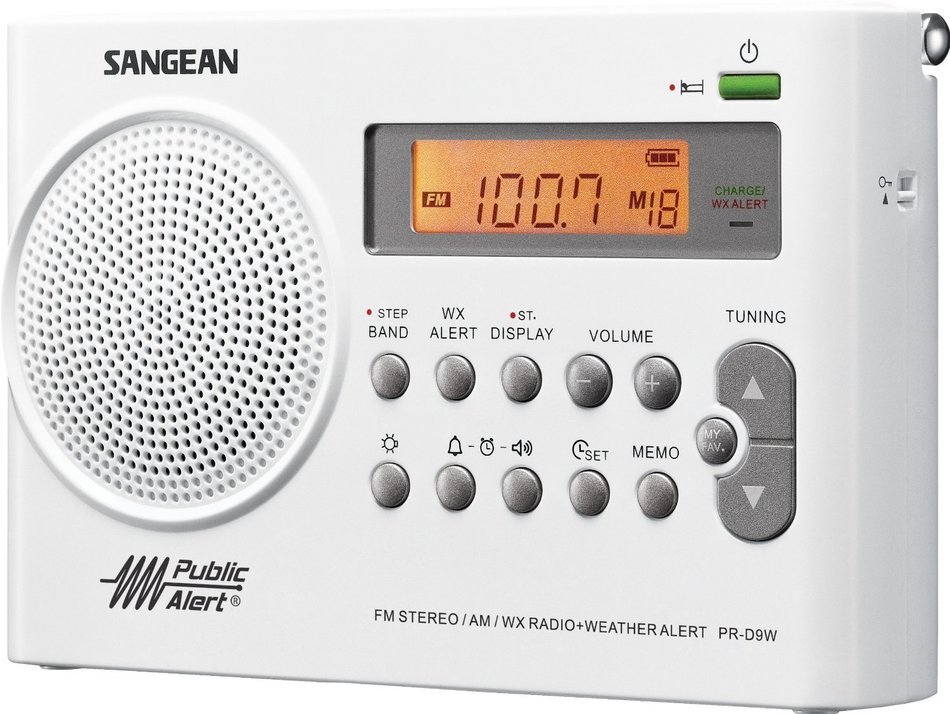 Sangean Weather Alert Portable Digital AM/FM Radio with Built-in Speaker Plus 6ft Aux Cable to Connect Any Ipod...