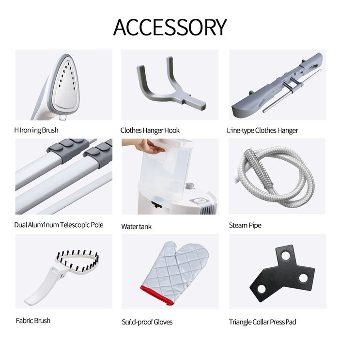 Summer Promotion Kazoo 1600 ml Professional Garment Clothes Fabric Dual Bar Steamer Portable Wrinkle Remover Iron... N6