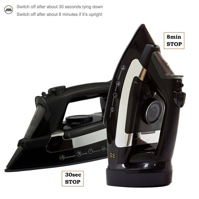 ZZ ES2346RBG Advantage 1400 Watt Steam Iron with Non-Stick Ceramic Soleplate, Black N6