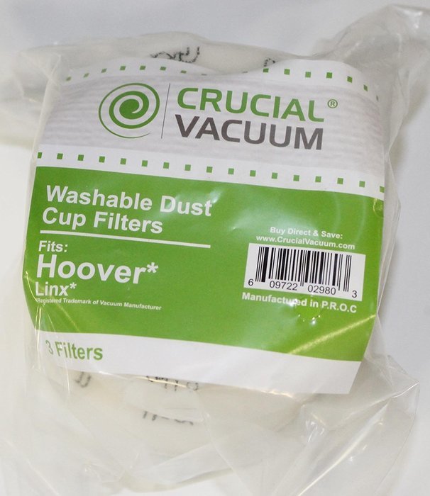 Hoover Linx Washable & Reusable Foam Sponge Filter, Pack of 3 N2