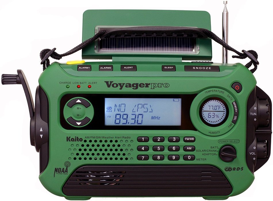 Kaito Voyager Pro KA600 Digital Solar Dynamo Crank Wind Up AM/FM/LW/SW & NOAA Weather Emergency Radio with Alert... N6