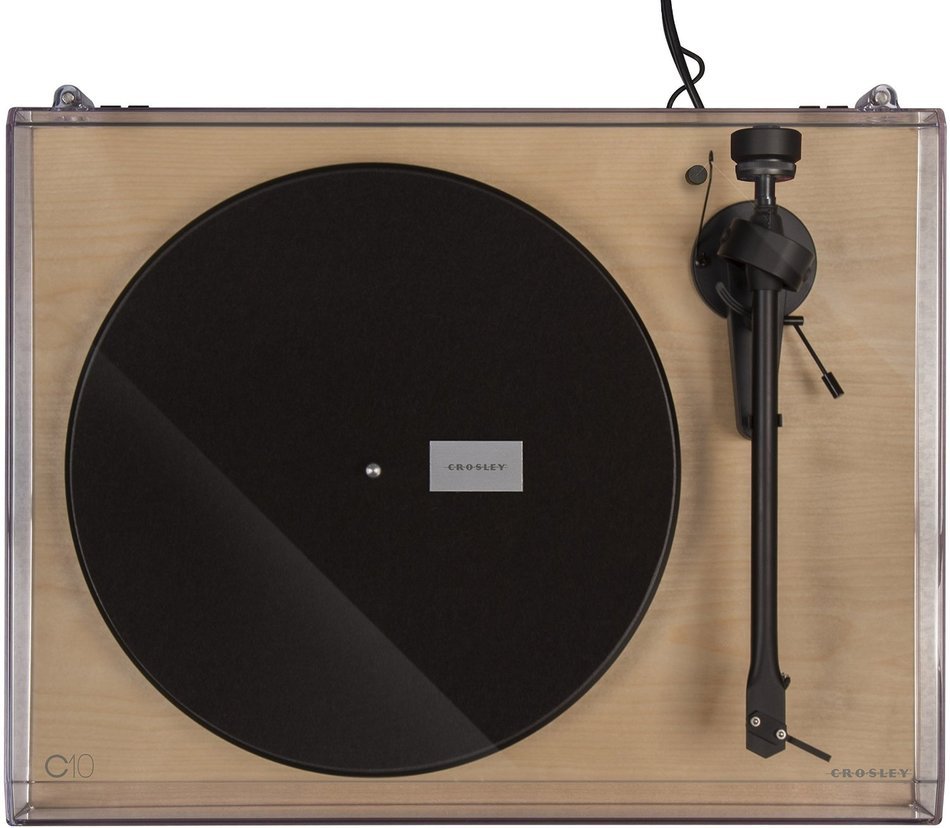 Crosley C10A-NA Hardwood Turntable with Low Vibration Synchronous Motor, Natural N5