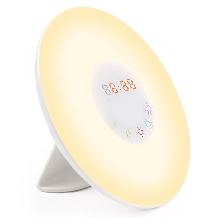 Shengsite Wake Up Light Alarm Clock Radio,Sunrise Simulation Wakes RGB LED Lamp FM Radio and Alarm Clock N4