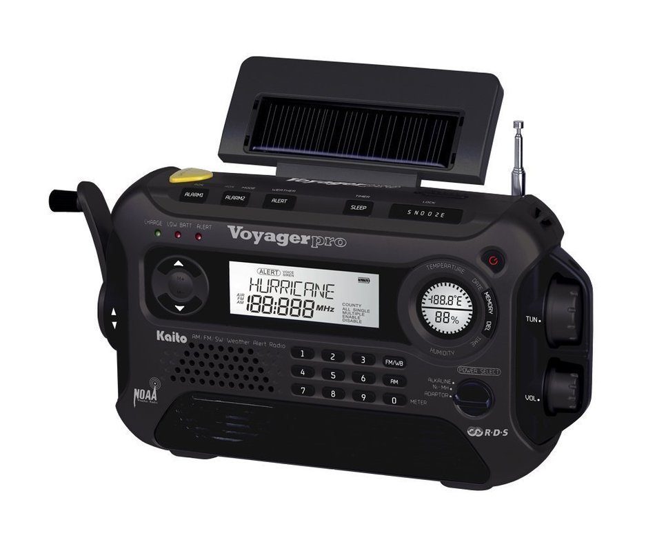 Kaito Voyager Pro KA600 Digital Solar Dynamo Crank Wind Up AM/FM/LW/SW & NOAA Weather Emergency Radio with Alert... N7