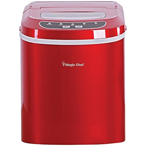 New MAGIC CHEF MCIM22R 27lb-Capacity Ice Maker (Red)