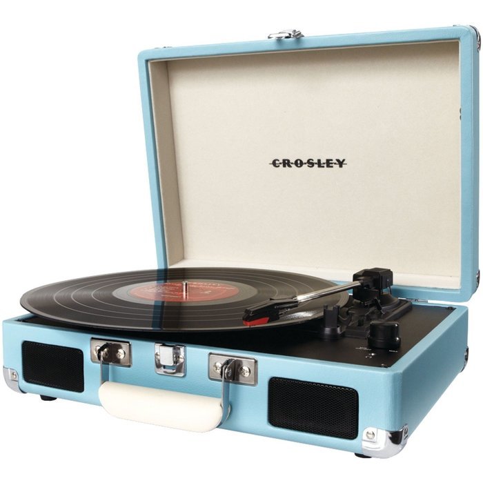 Crosley Cruiser CR8005ATU Portable Turntable (Turquoise) with Record Cleaning Kit And Knox Vinyl Brush Cleaner N2