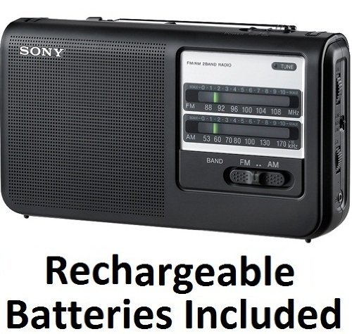 Sony Portable Handy AM/FM Radio with Built-in 3 5/8" Clear Sound Speaker, Earphone Jack, LED Tuning Indicator,... N5