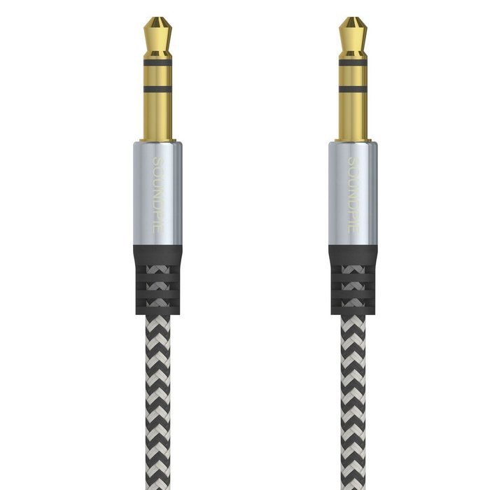 SoundPie 3.5mm Nylon Braid Contrast Color ShoeLace Auxiliary Audio Cable (5ft / 1.5m) AUX Cable for Headphones... N24