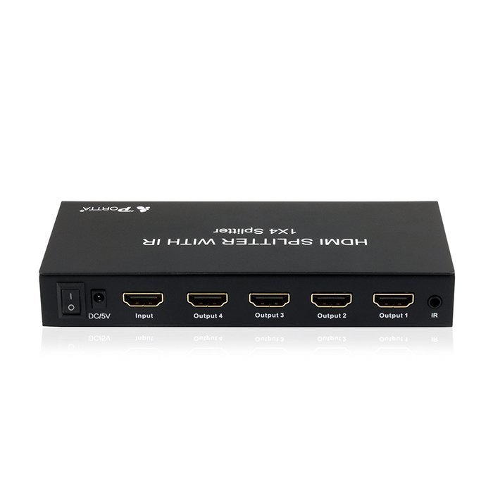 Portta PET0104 HDMI Splitter 4 Port 1x4 v1.3 support Full HD 3D 1080p Deep Color HD Audio Real HDMI N3