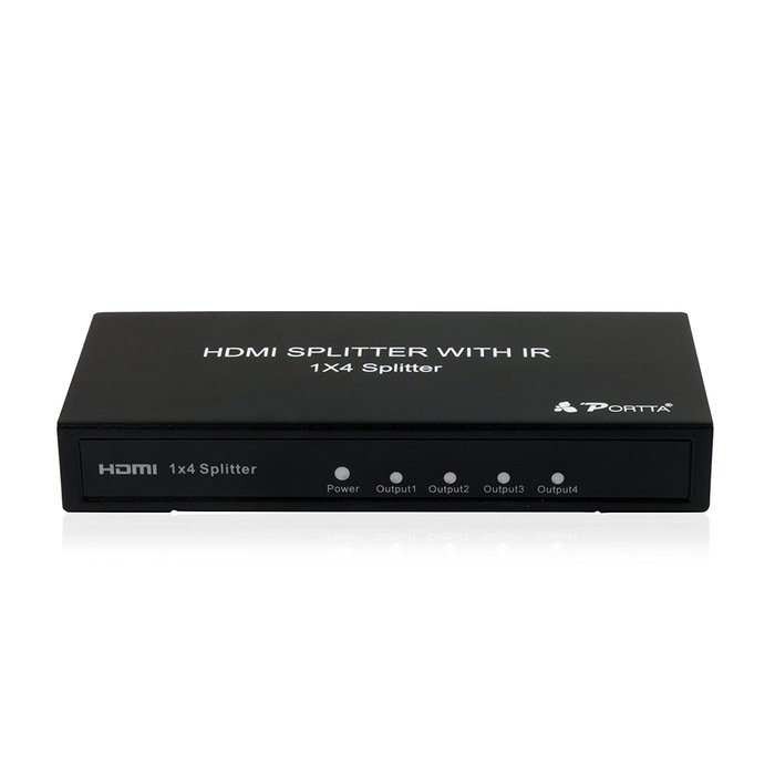 Portta PET0104 HDMI Splitter 4 Port 1x4 v1.3 support Full HD 3D 1080p Deep Color HD Audio Real HDMI N4
