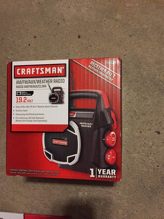 Craftsman 19.2 volt C3 cordless AM FM Weather Aux In Radio