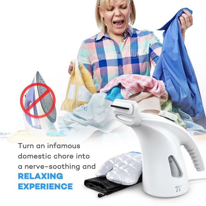 TaoTronics Garment Steamer, 2 Set of Upgraded 200ml Large Capacity Handheld Fabric Steamer for Clothes with Protective... N3
