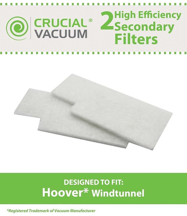 2 Hoover WindTunnel Secondary Filters Fit Hoover Tempo Widepath and Fold Away Vacuum Cleaners; Compare to Hoover...